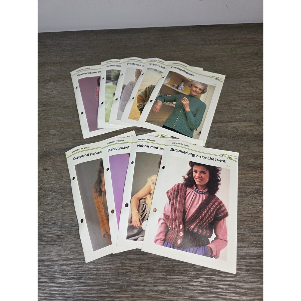 Lot of 9 Vintage Crochet Pattern Booklets Women's Fashion M. Cavendish